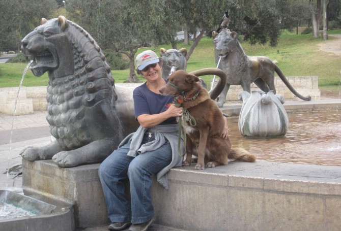Diana and Taffy at Lion Fountain off King David Street Jerusalem