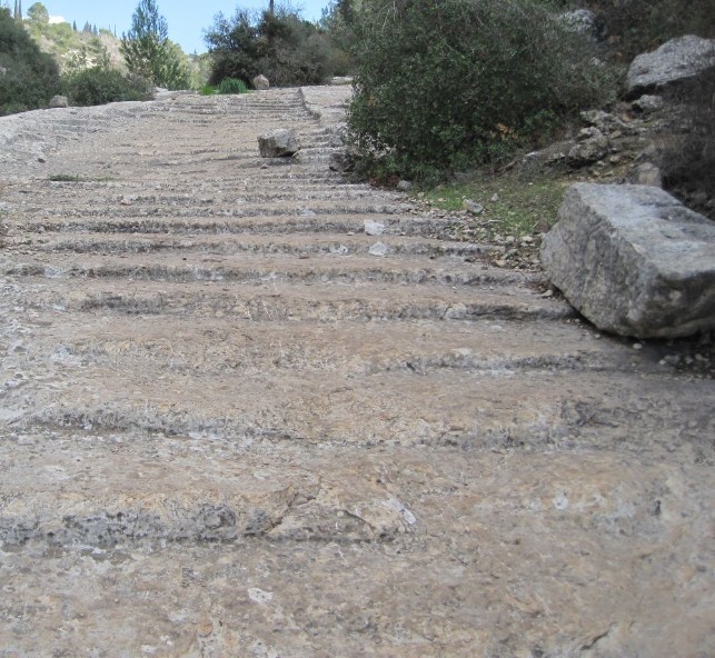 Steps carved out of rock on Caesar’s road
