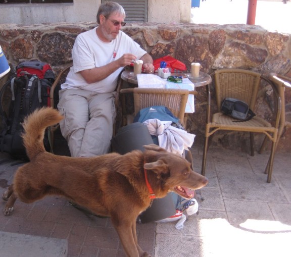 Don and Taffy at a cafe in Arad before staring the hike.