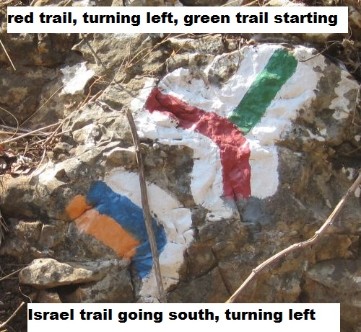 Picture of blazes for Israeli trails