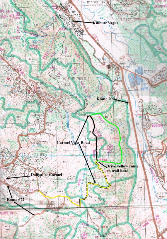 annotated map of the hike