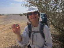 Diana holding the Golan Stone outside of Tzofar