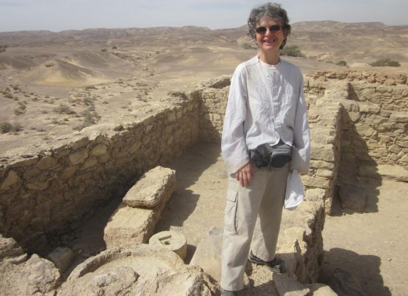 Diana standing on top of the Nabatean ruins of Moa