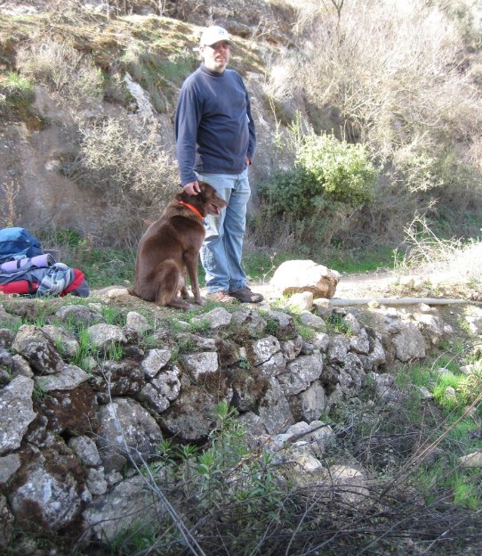 Don and Taffy above Gimli's burial place on the Israel Trail