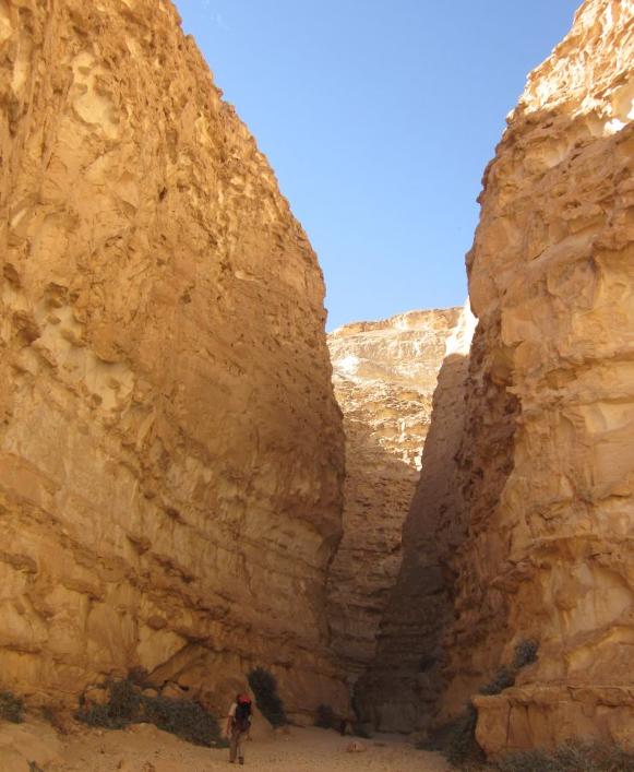 Don entering Barak Canyon (נחל ברק)