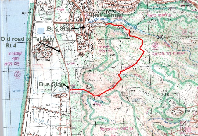 Map with hike marked.
