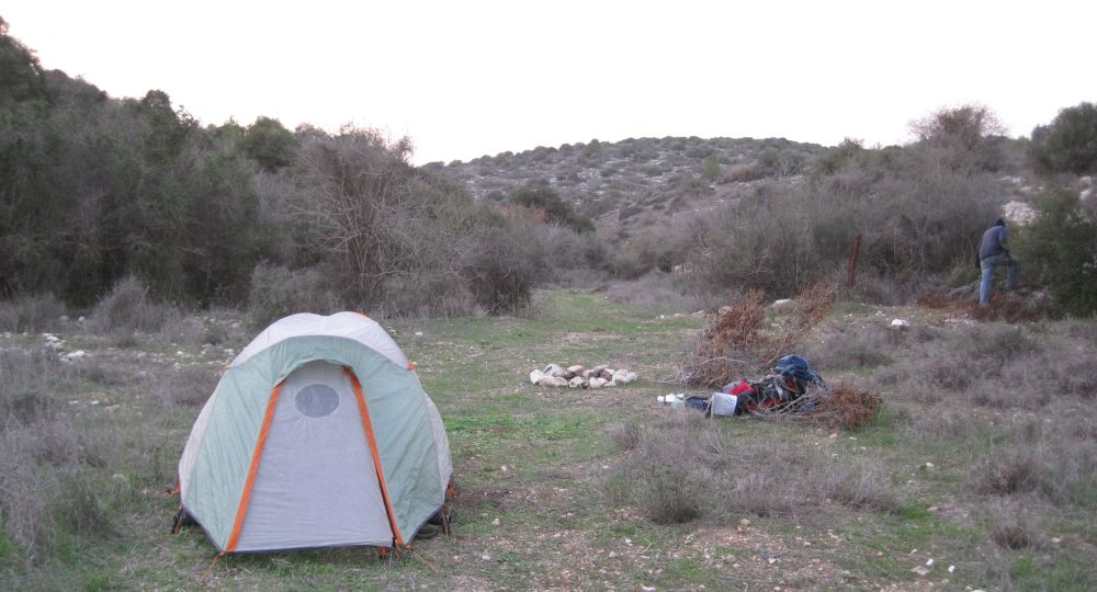 Our second camping site, Don is in the background collecting fire wood.