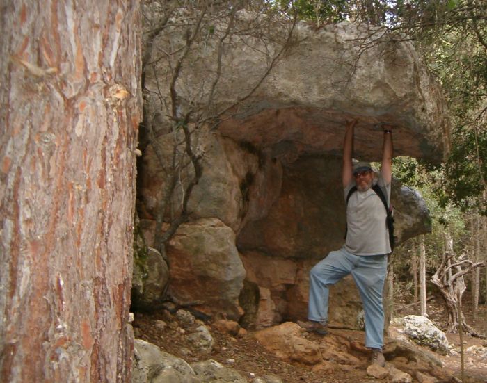 Don holding up the mountain in Carmel Shore Forest.