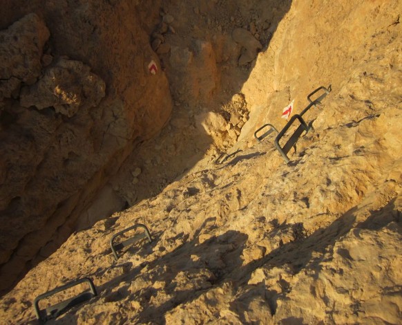 Staples in a cliff