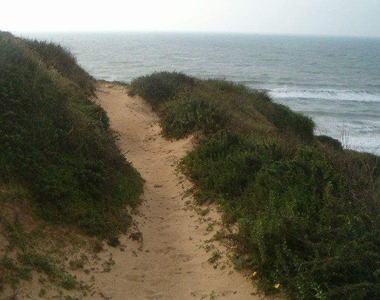 Trail along the cliff edge in Sharon National Park