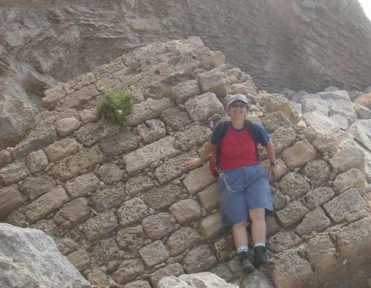 Part of Apollonia Crusader Fortress fallen on the beach