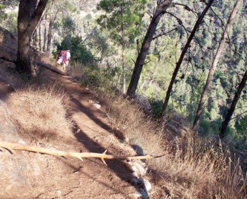 The zigzag path down to nachal Ksalon