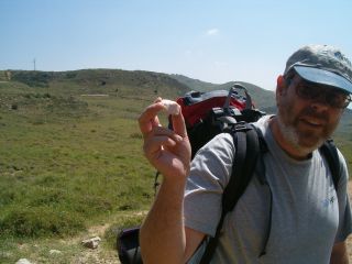 Don holding stone where we started trail