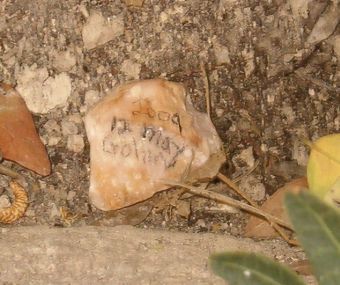 Stone left at Tel Hai