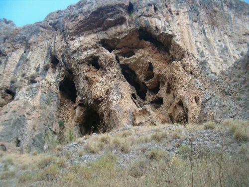 Caves in Wadi Amud where skeletons of prehistoric man was discovered