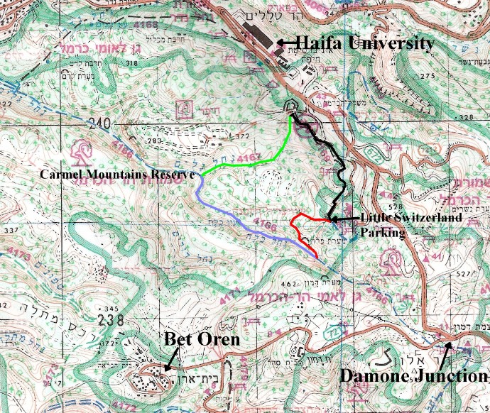 Detailed map of the hike and area around it
